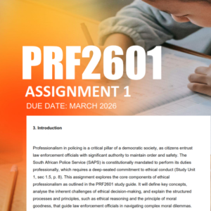 PRF2601 Assignment 1 Semester 1 2026 - Due March 2026