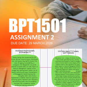 BPT1501 Assignment 2 Semester 1 2026 - Due 29 March 2026