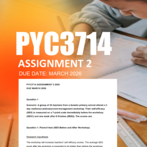 PYC3714 Assignment 2 Semester 1 2026 - Due March 2026