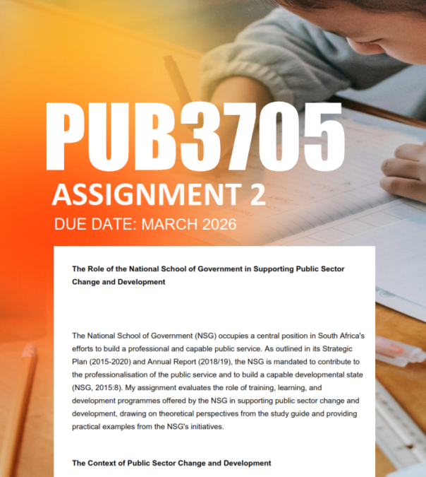 PUB3705 Assignment 2 Semester 1 2026 - Due March 2026 - StudyPass