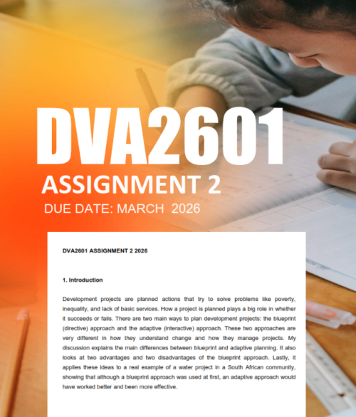 DVA2601 Assignment 2 Semester 1 2026 - Due March 2026 - StudyPass