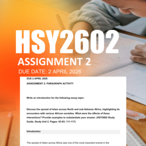 HSY2602 Assignment 2 Semester 1 2026 - Due 2 April 2026