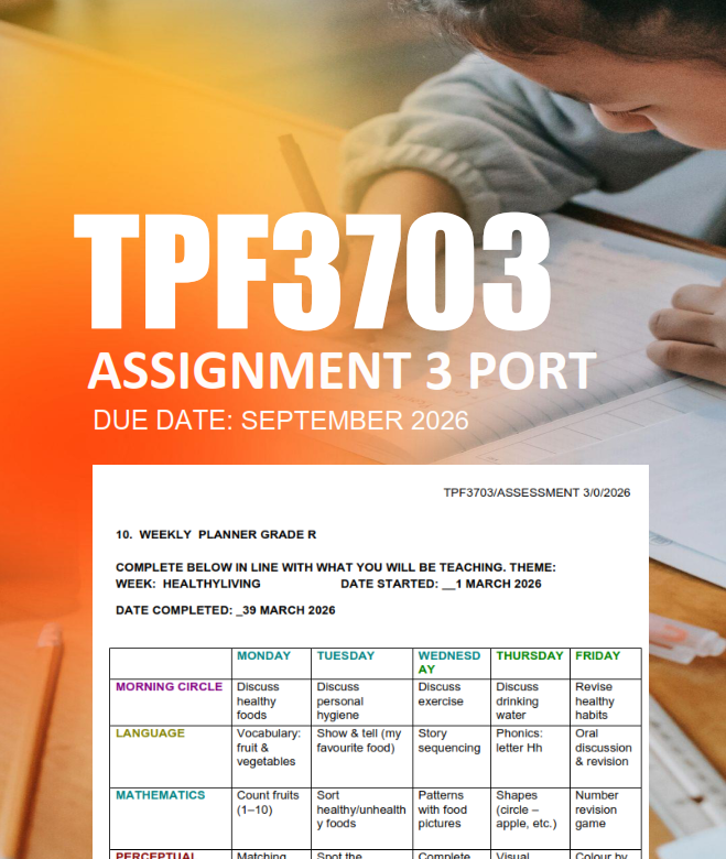 TPF3703 Assignment 3 Portfolio 2026 - Due September 2026