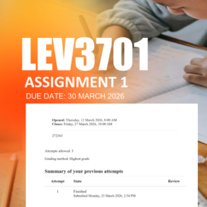 LEV3701 Assignment 1 Semester 1 2026 - Due 27 March 2026