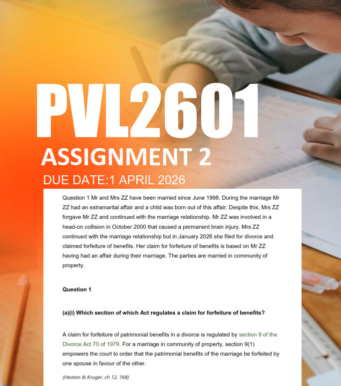 PVL2601 Assignment 2 Semester 1 2026 - Due 1 April 2026 - StudyPass