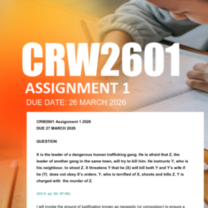 CRW2601 Assignment 1 Semester 1 2026 - Due 27 March 2026
