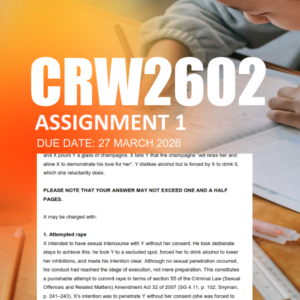 CRW2602 Assignment 1 Semester 1 2026 - Due 27 March 2026