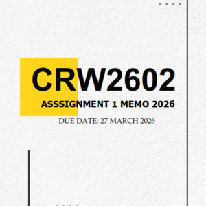CRW2602 Assignment 1 MEMO 2026 | Due 27 March 2026