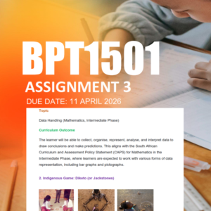 BPT1501 Assignment 3 Semester 1 2026 - Due 11 April 2026