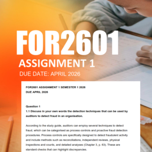 FOR2601 Assignment 1 Semester 1 2026 - Due April 2026