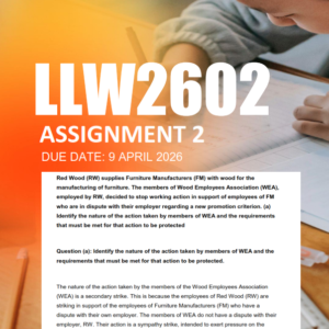 LLW2602 Assignment 2 Semester 1 2026 - Due 9 April 2026