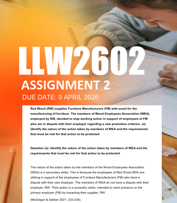 LLW2602 Assignment 2 Semester 1 2026 - Due 9 April 2026