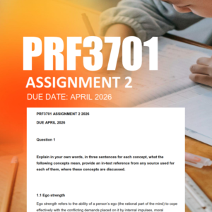 PRF3701 Assignment 2 Semester 1 2026 - Due April 2026