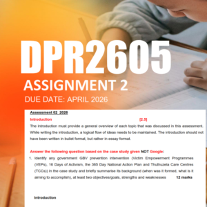 DPR2605 Assignment 2 Semester 1 2026 - Due April 2026