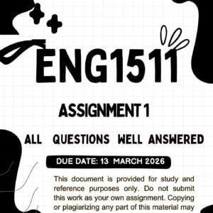 ENG1511 ASSIGNMENT 1 2026 ANSWERS {13 MARCH 2026}