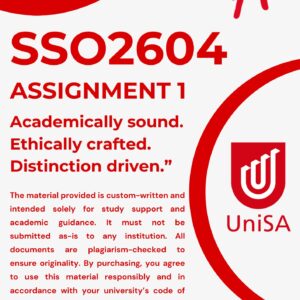 SSO2604 ASSIGNMENT 1 SEMESTER 1 2026 ANSWERS (DUE DATE MARCH 2026 )