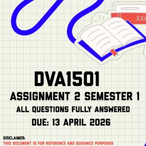 DVA1501 Assignment 2 Semester 1 Memo | Due 13 April 2026