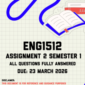 ENG1512 Assignment 2 Semester 1 Memo | Due 23 March 2026