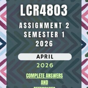 LCR4803 Assignment 1 Semester 2 (2026) | Complete Solutions & Detailed Answers | Due April 2026 | UNISA