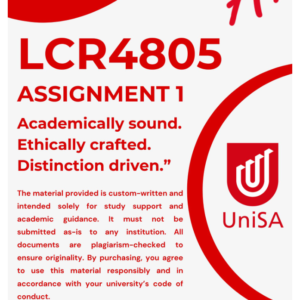 LCR4805 ASSIGNMENT 1 SEMESTER 1 2026 ANSWERS - DUE DATE MARCH 2026