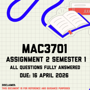 MAC3701 Assignment 2 Semester 1 Memo | Due 16 April 2026