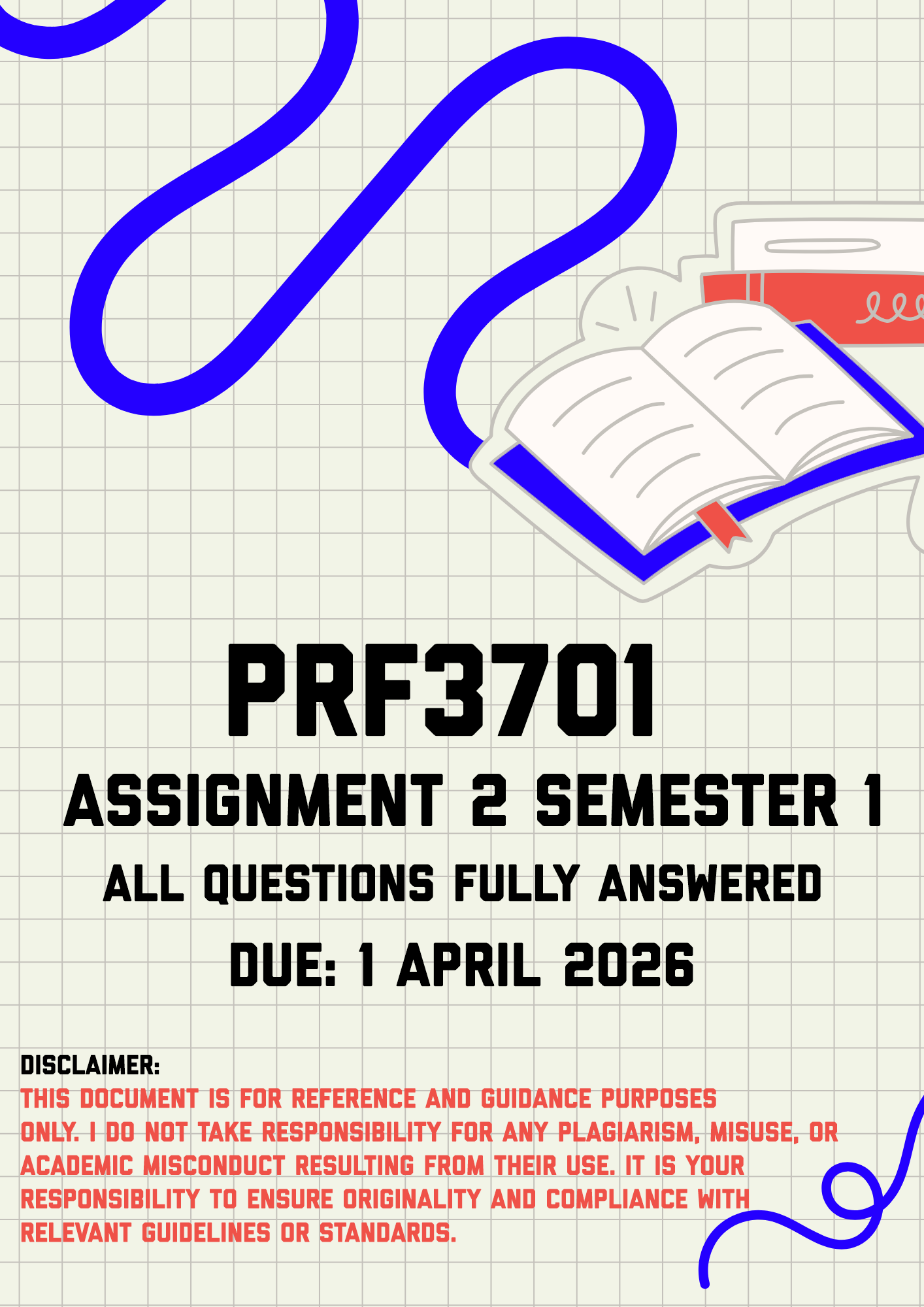 PRF3701 Assignment 2 Semester 1 Memo | Due 1 April 2026