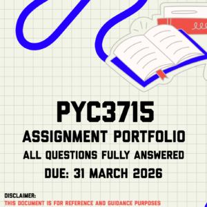 PYC3715 Assignment Portfolio Semester 1 Memo | Due 31 March 2026