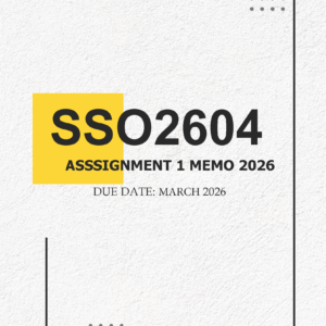 SSO2604 Assignment 1 MEMO 2026 | Due March 2026