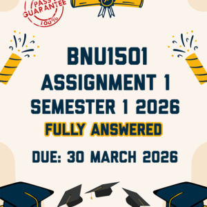 BNU1501 ASSIGNMENT 1 (QUIZ) SEMESTER 1 2026 - ALL CORRECT ANSWERS PROVIDED (DUE 30 MARCH 2026)