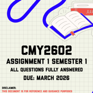 CMY2602 Assignment 1 Semester 1 Memo | Due March 2026
