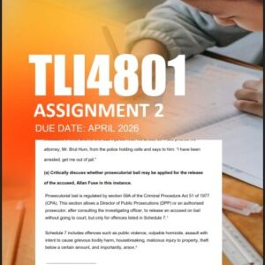 TLI4801 Assignment 2 2026 | Due April 2026 - Distinction Guaranteed