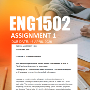 ENG1502 Assignment 1 Semester 1 2026 - Due 10 April 2026
