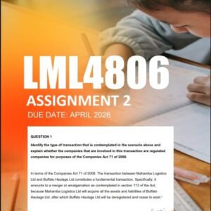 LML4806 Assignment 2 2026 | Due April 2026 - Distinction Guaranteed
