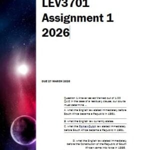 LEV3701 Assignment 1 2026 | Due 27 March 2026 - Distinction Guaranteed