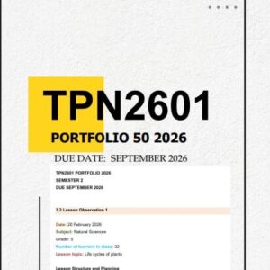 TPN2601 Portfolio 50 2026 | Due September 2026 - Distinction Guaranteed