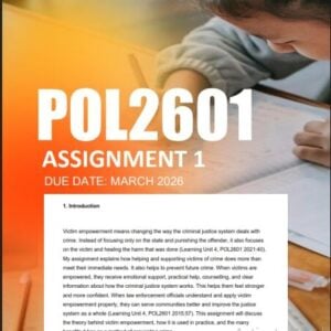 POL2601 Assignment 1 2026 | Due March 2026 - Distinction Guaranteed
