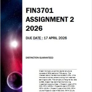 FIN3701 Assignment 2 2026 | Due 17 April 2026 - Distinction Guaranteed