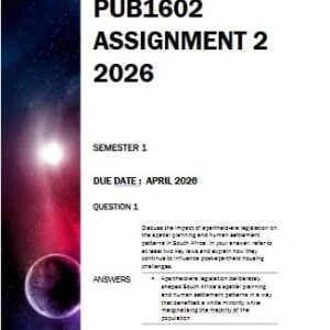PUB1602 Assignment 2 2026 | Due April 2026 - Distinction Guaranteed