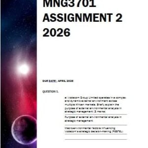 MNG3701 Assignment 2 2026 | Due April 2026 - Distinction Guaranteed