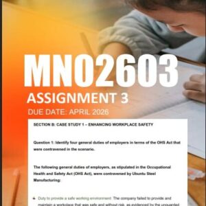 MNO2603 Assignment 3 | Due April 2026 - Distinction Guaranteed