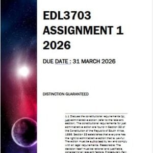 EDL3703 Assignment 1 2026 | Due 31 March 2026 - Distinction Guaranteed
