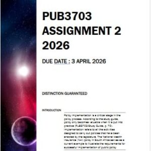 PUB3703 Assignment 2 2026 | Due 3 April 2026 - Distinction Guaranteed
