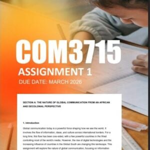 COM3715 Assignment 1 2026 | Due March 2026 - Distinction Guaranteed