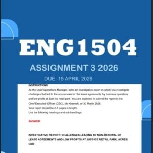 ENG1504 Assignment 3 2026 | Due 15 April 2026 - Distinction Guaranteed