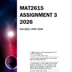 MAT2615 Assignment 3 | Due April 2026 - Distinction Guaranteed