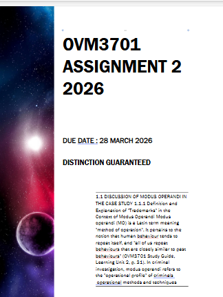 OVM3701 Assignment 2 2026 | Due 28 March 2026 - Distinction Guaranteed