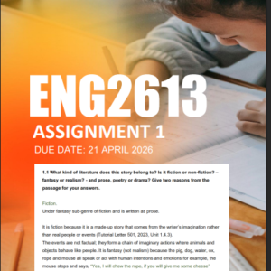ENG2613 Assignment 1 2026 | Due 21 April 2026 - Distinction Guaranteed