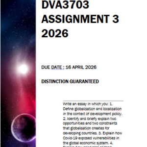 DVA3703 Assignment 3 2026 | Due 16 April 2026 - Distinction Guaranteed