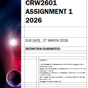 CRW2601 Assignment 1 2026 | Due 27 March 2026 - Distinction Guaranteed
