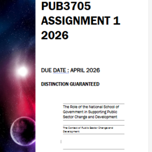PUB3705 Assignment 2 2026 | Due April 2026 - Distinction Guaranteed